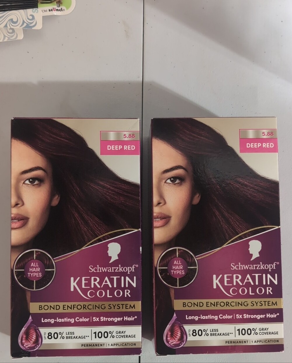 (2) Schwarzkopf Keratin Color Hair Dye — Deep Red (5.88)